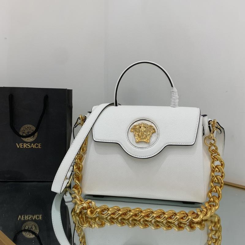 Versace Chain Handbags DBF1039 Gold buckle white